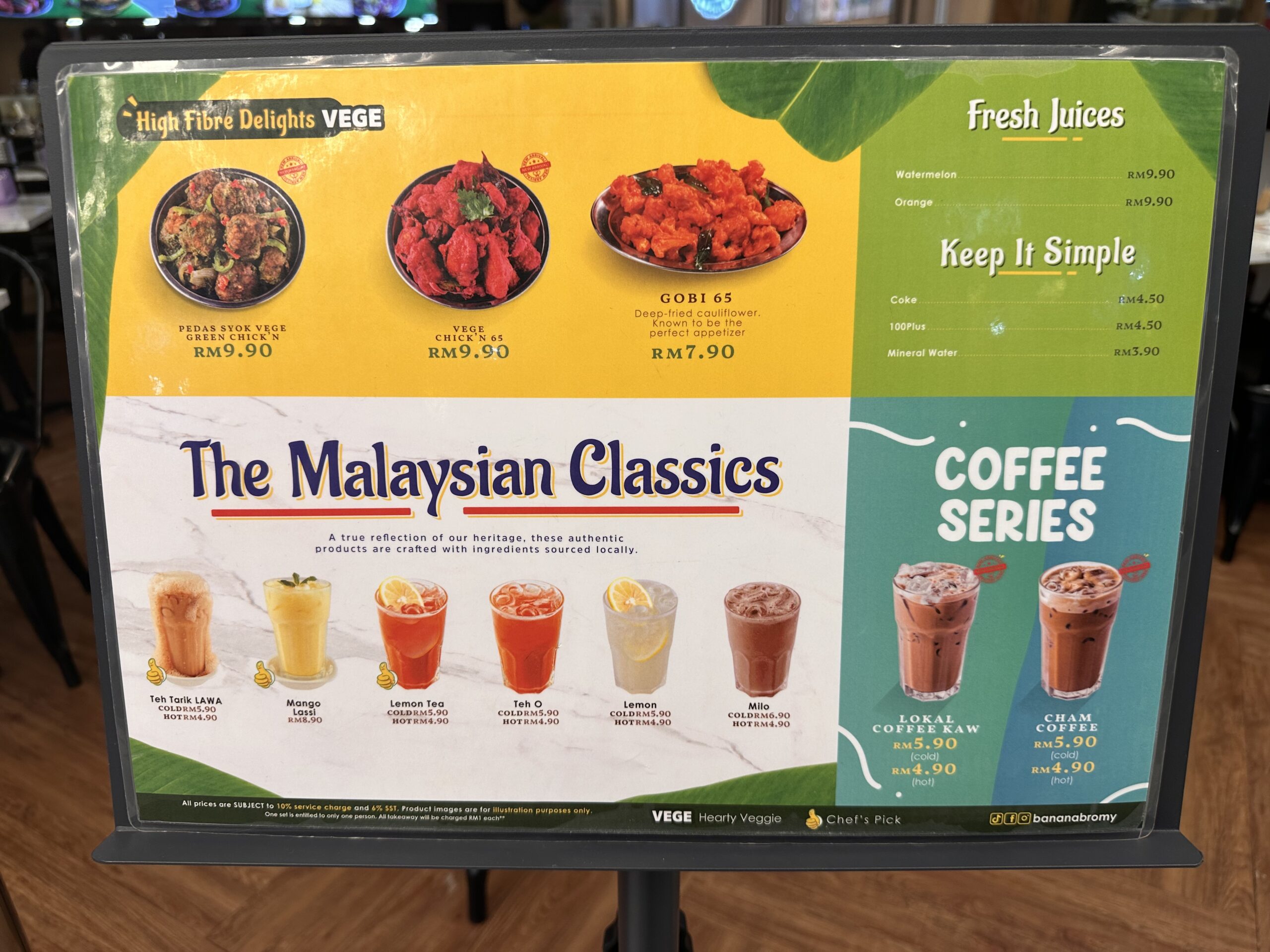 BananaBro Mid Valley Megamall menu page 1