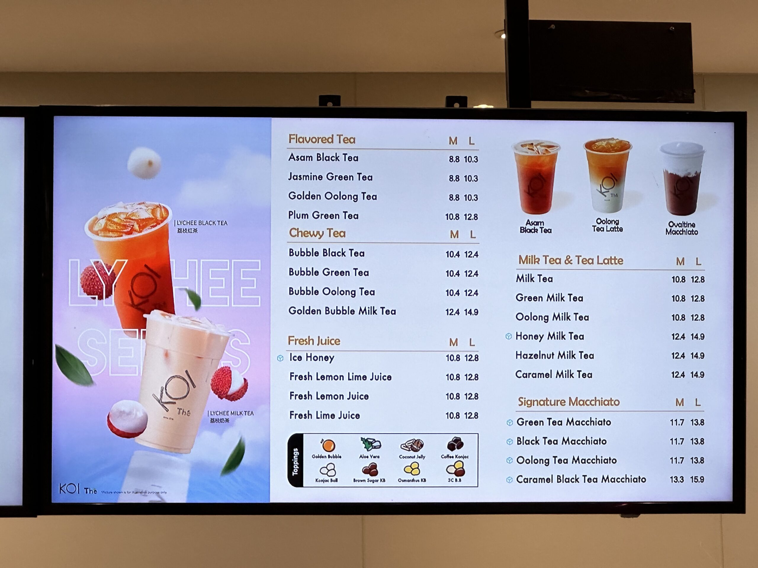 Koi Thé The Gardens Mall menu page 1