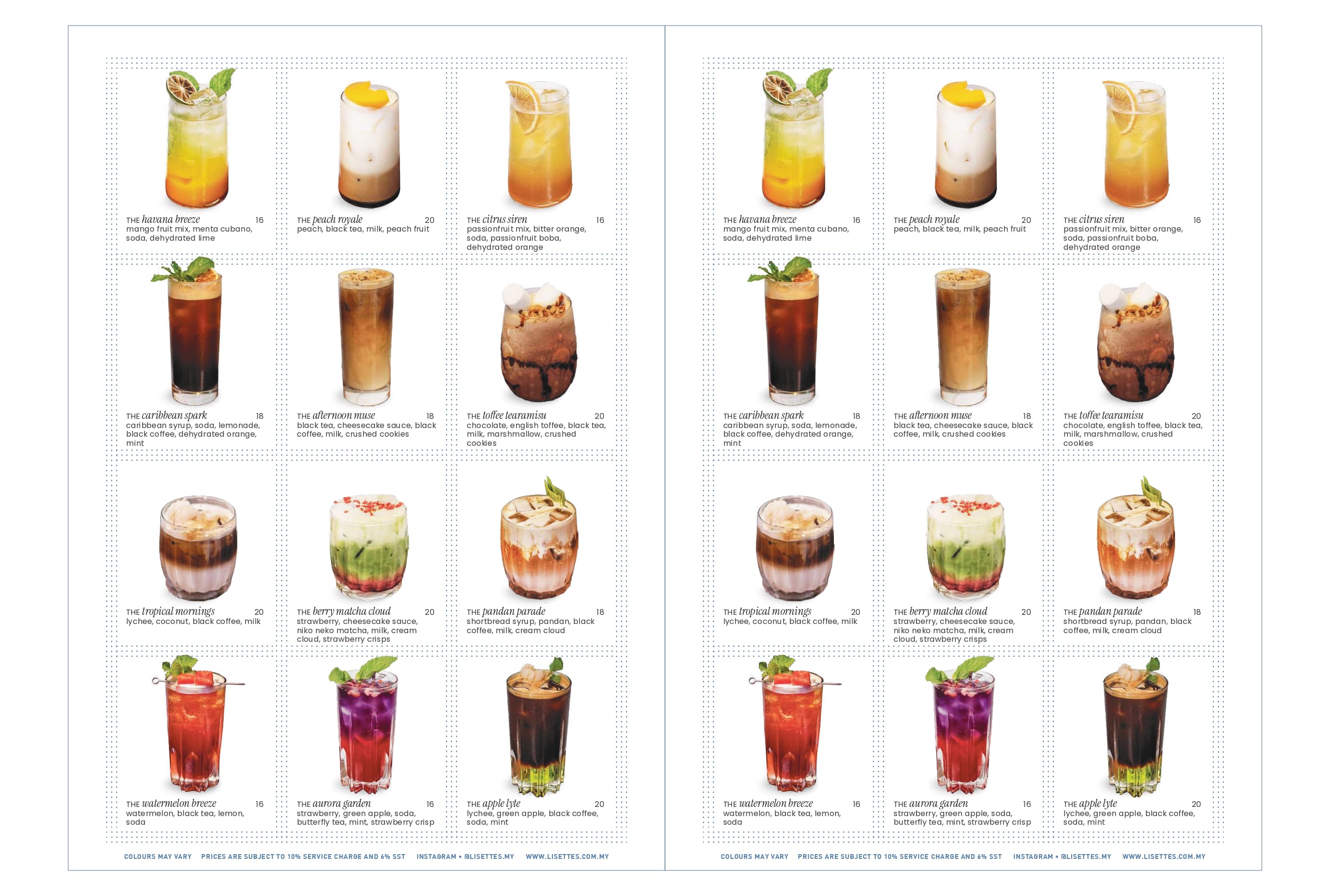 Lisette's Café & Bakery @ 163 Retail Park menu page 1