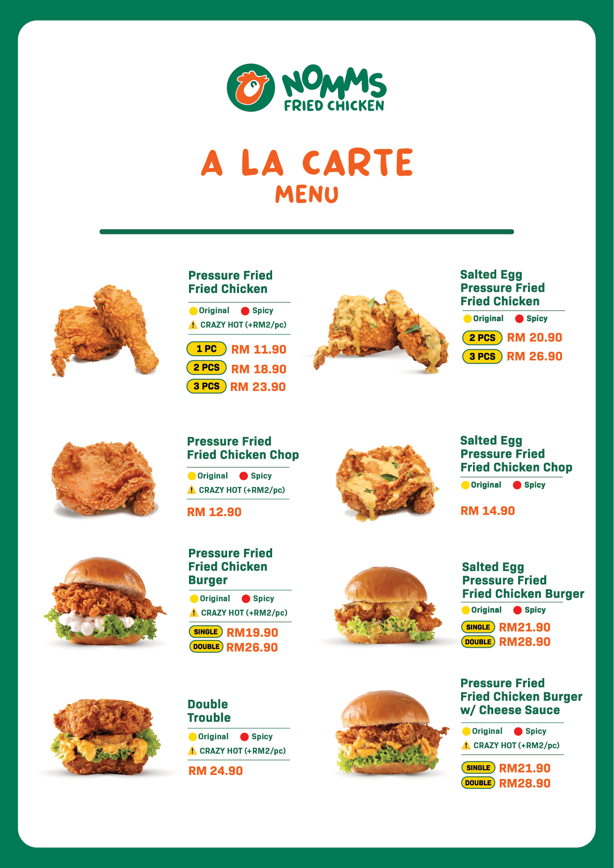 SUPERNOMMS FRIED CHICKEN (AEON AU2) menu page 1