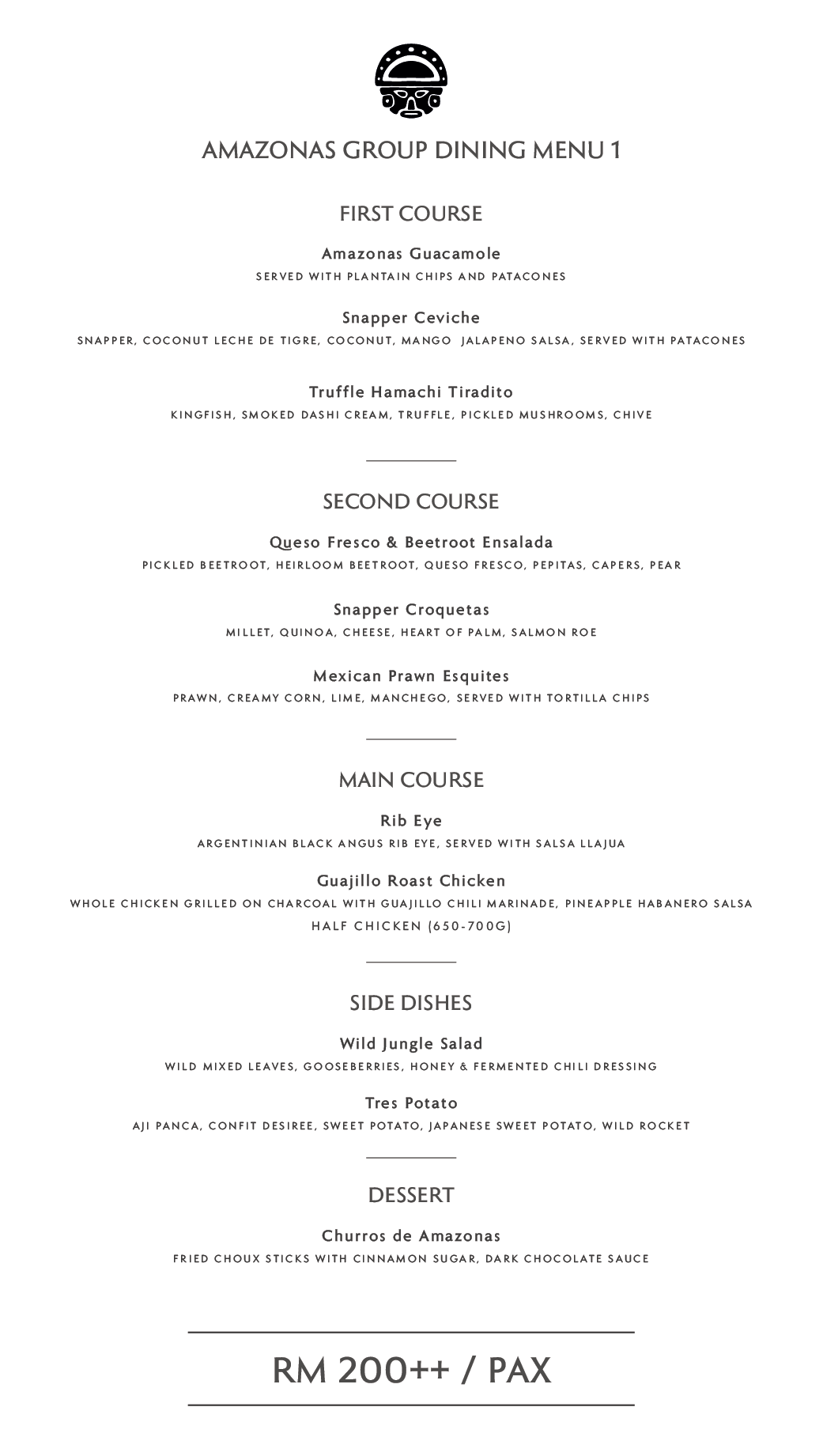 Amazonas @ The Exchange TRX menu page 1